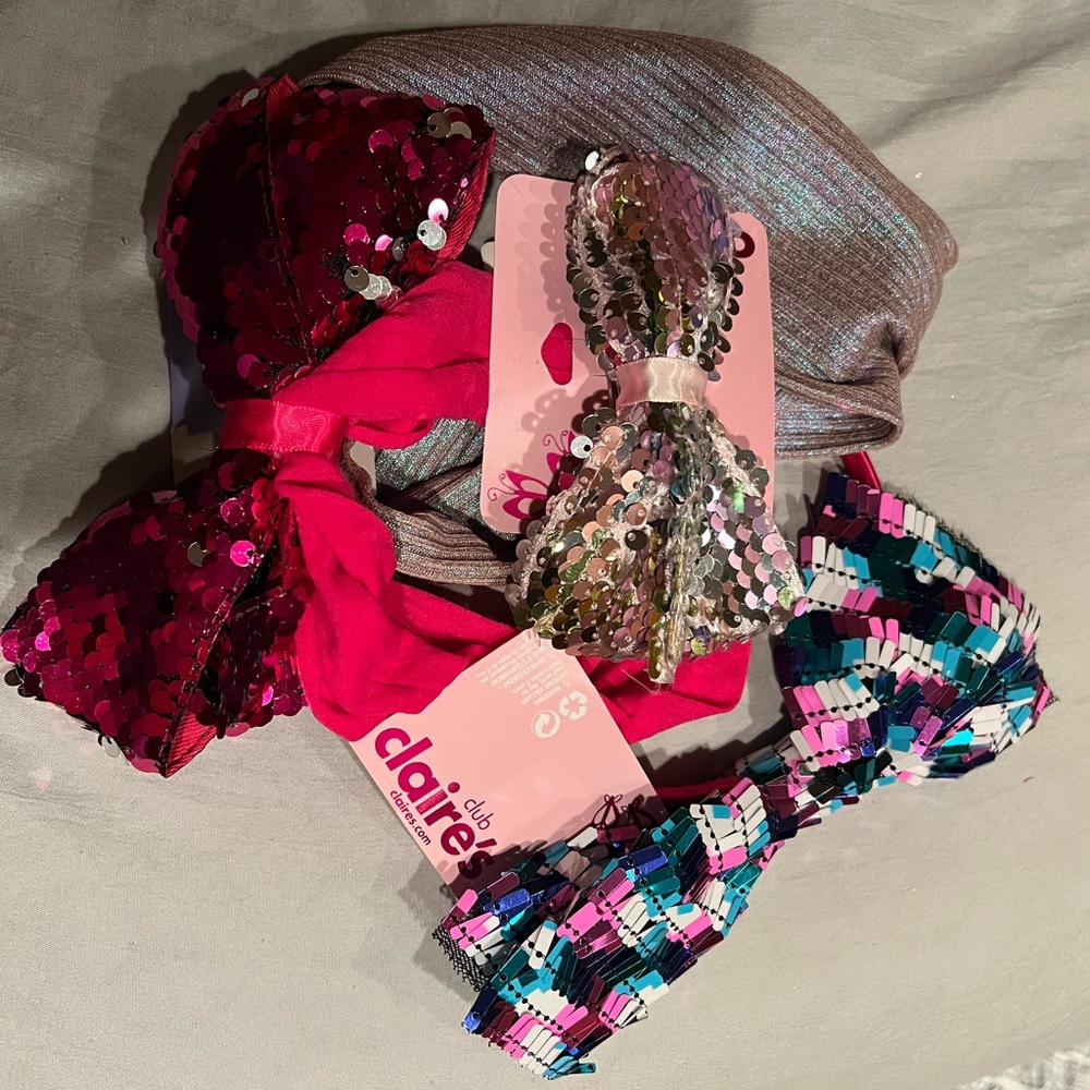 Assorted hair accessories from Claire’s.